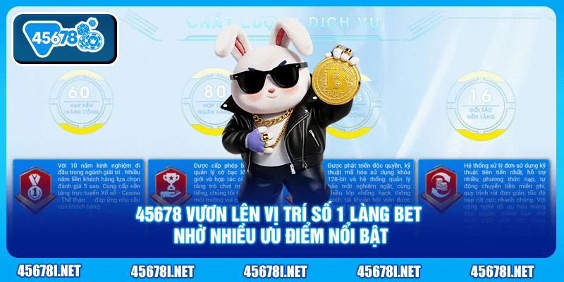 45678 vươn lên vị trí số 1 làng bet nhờ nhiều ưu điểm nổi bật